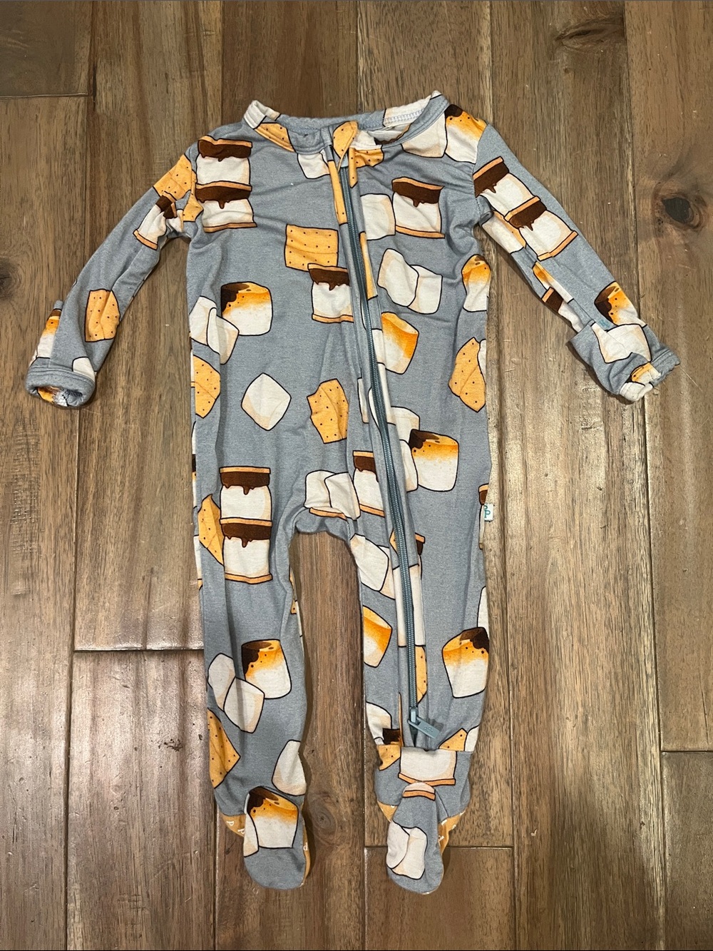 Posh Peanut S’mores Bamboo Sleeper Footie Zip Pajamas Onsie Newborn Size